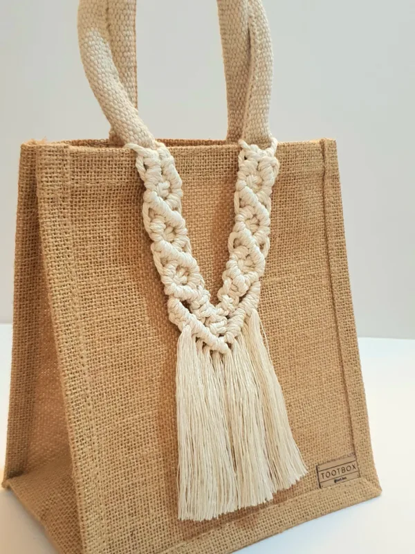 👜Macrame-Jute Tote Bag – Effortless Style, Naturally Made🧵 - S