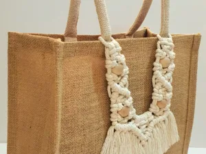 Macrame-Jute Tote bag – Effortless Style, Naturally Made🧵- M