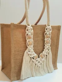 👜Macrame-Jute Tote Bag – Effortless Style, Naturally Made🧵 - M