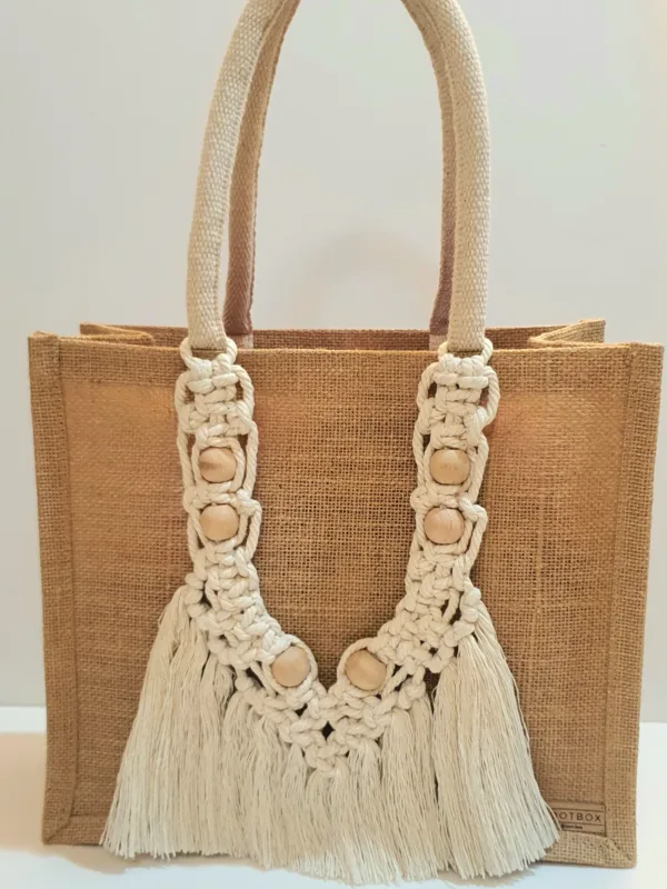 👜Macrame-Jute Tote Bag – Effortless Style, Naturally Made🧵 - M - Image 2
