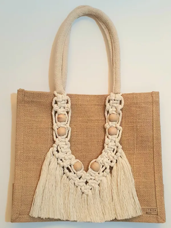👜Macrame-Jute Tote Bag – Effortless Style, Naturally Made🧵 - M - Image 3