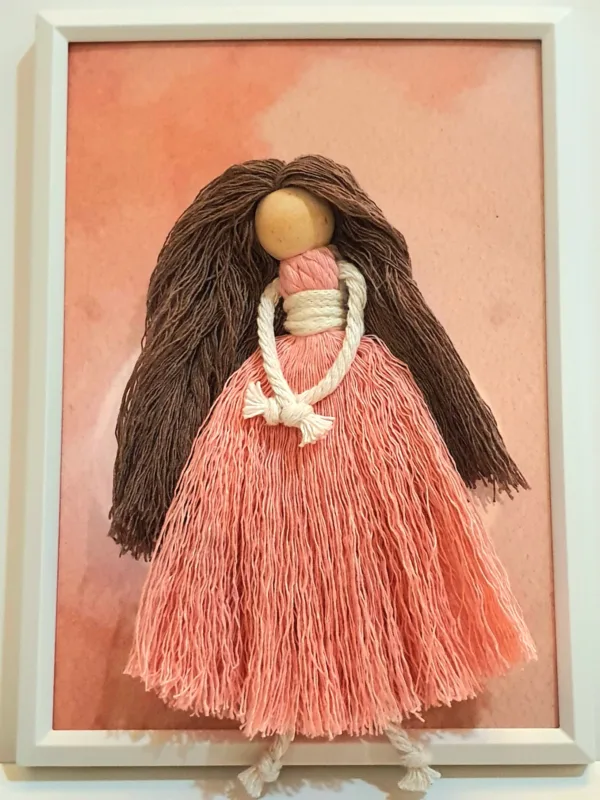 🎁 Handmade Macramé Doll in A Frame – A Gift That Speaks to the Heart ✨