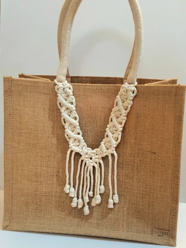 👜Macrame-Jute Tote Bag – Effortless Style, Naturally Made🧵 - L - Image 2