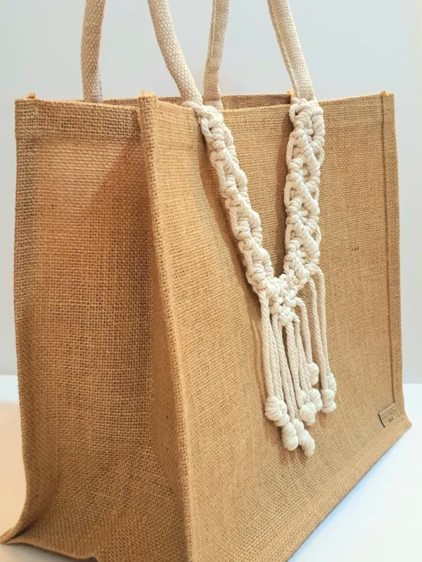 👜Macrame-Jute Tote Bag – Effortless Style, Naturally Made🧵 - L