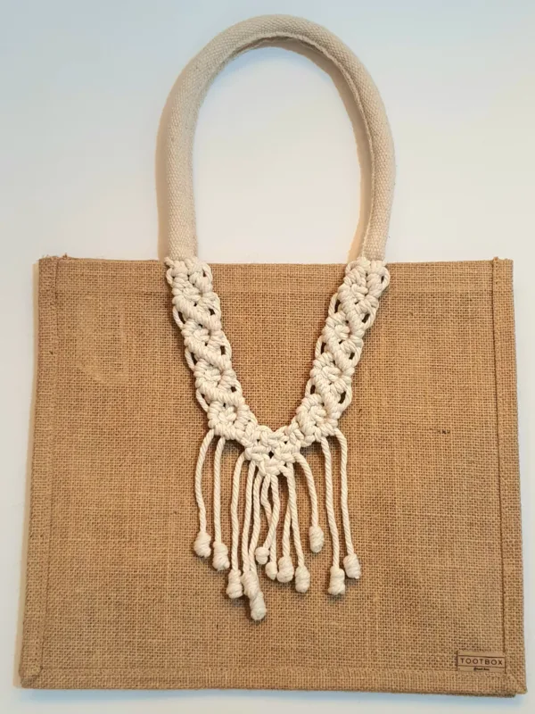 👜Macrame-Jute Tote Bag – Effortless Style, Naturally Made🧵 - L - Image 3