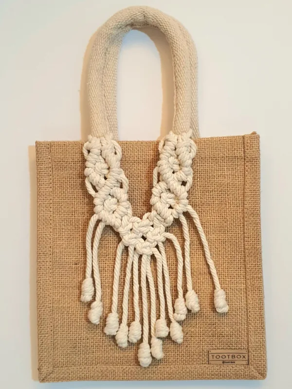 👜Macrame-Jute Tote Bag – Effortless Style, Naturally Made🧵- S - Image 3