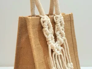 👜Macrame-Jute Tote Bag – Effortless Style, Naturally Made🧵- S