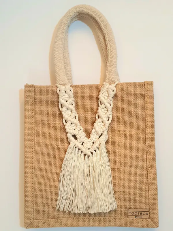 👜Macrame-Jute Tote Bag – Effortless Style, Naturally Made🧵 - S - Image 3