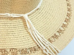 🌞Handwoven Summer Hat – Natural Elegance with Macrame Detail🧵