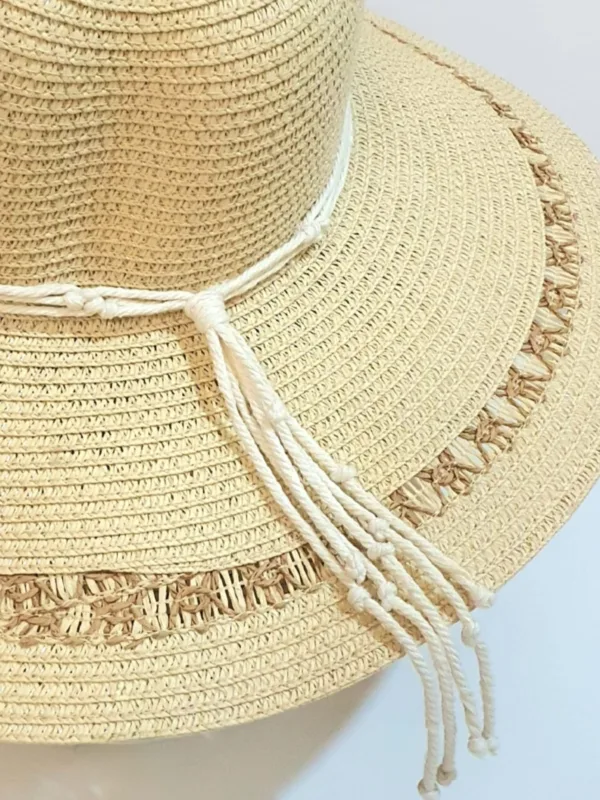 🌞Handwoven Summer Hat – Natural Elegance with Macrame Detail🧵