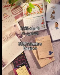 2025 Desk Calendar with Wooden Stand – Floral & Minimal Designs ✨