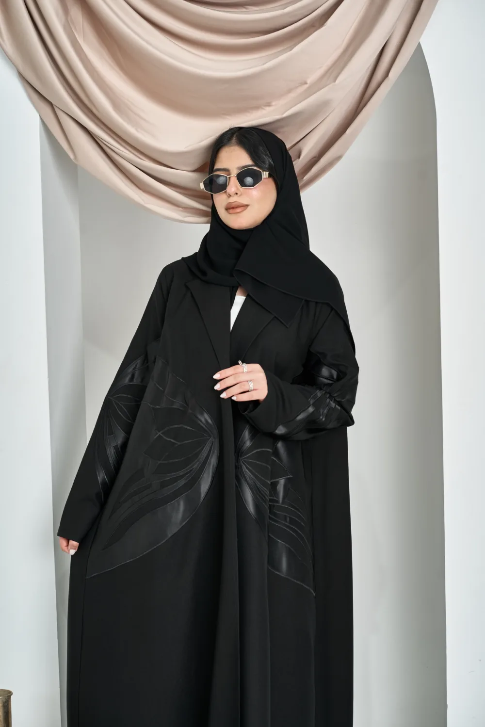 Black abaya with design size 56